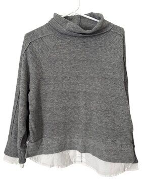 The Nines Sweater Size Small Mock Neck Long Sleeve Pullover Layered Look Preppy